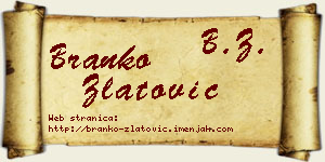 Branko Zlatović vizit kartica